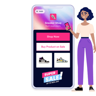 Drag and drop forms and features to your app.