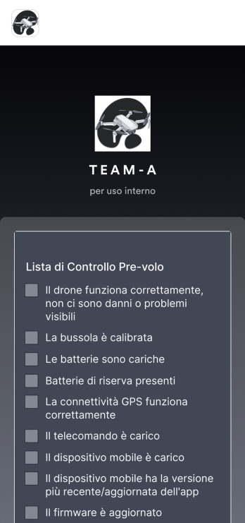 App Lista di Controllo Pre-volo Drone Template