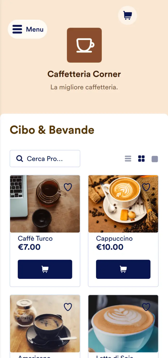 App per Caffetteria