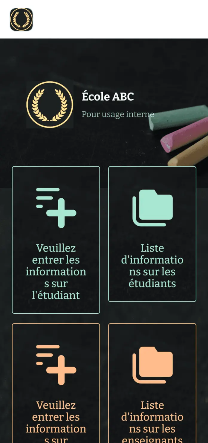 Application de gestion d'école