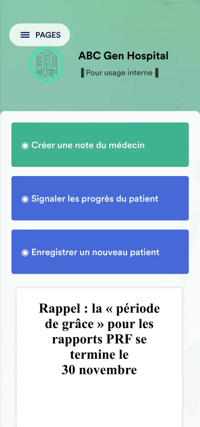 Application de note du médecin