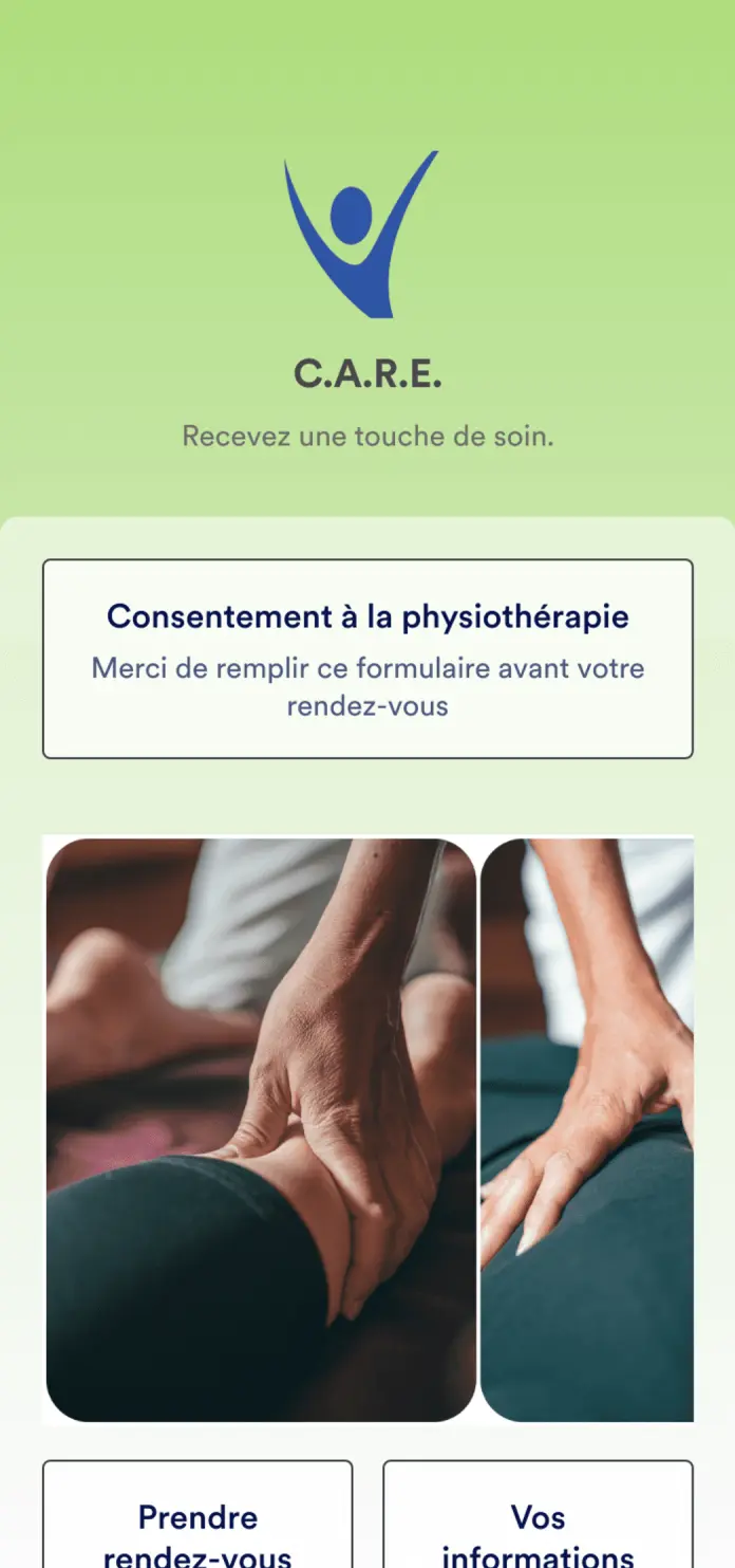 Application de physiothérapie