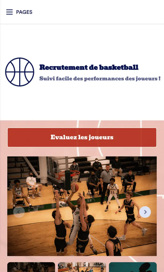 Application de recrutement de basketball