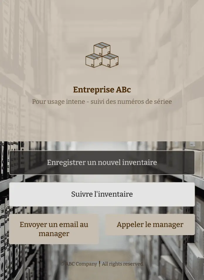 Application de suivi du numéro de série