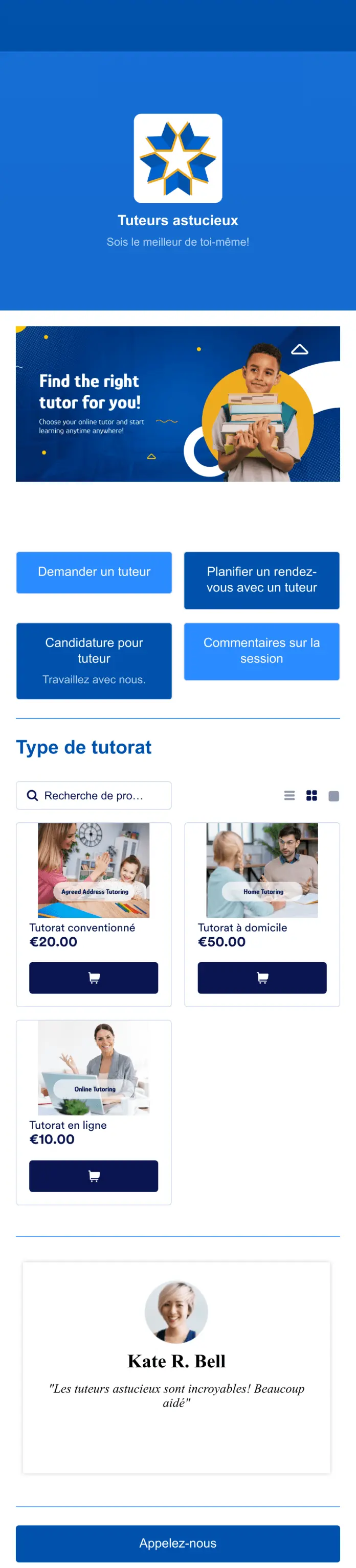 Application de tutorat