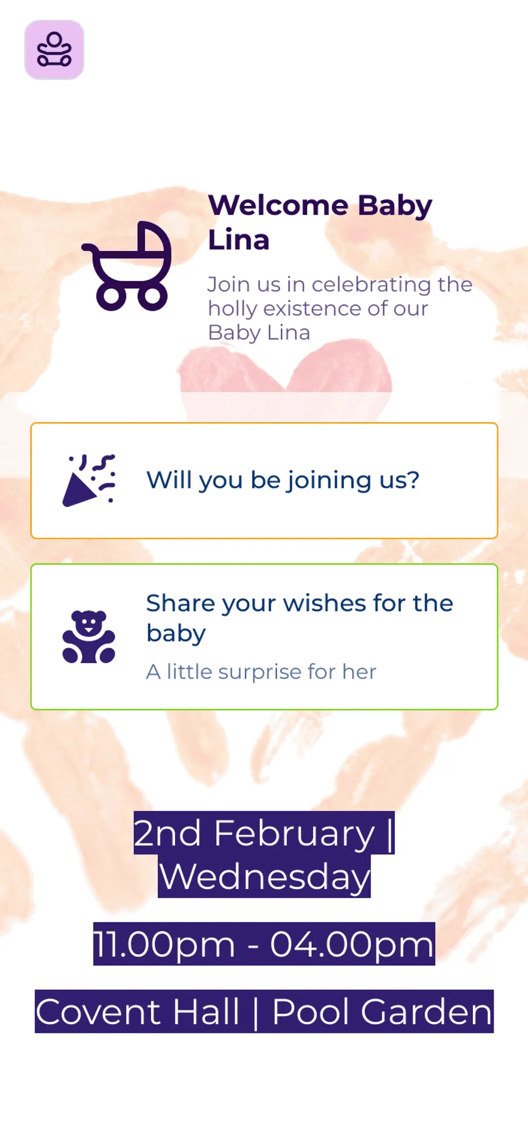 Baby Shower Planning App