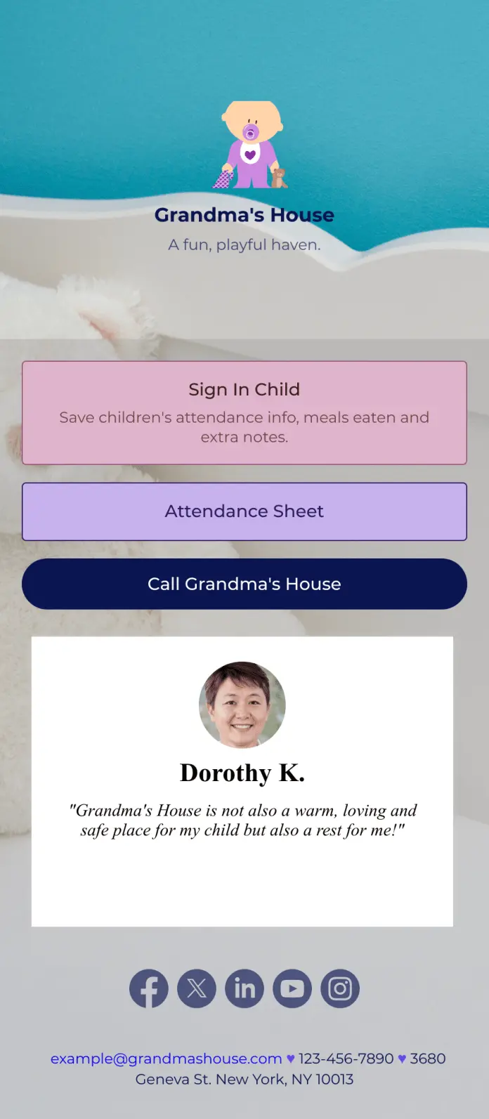 Childcare Sign In App