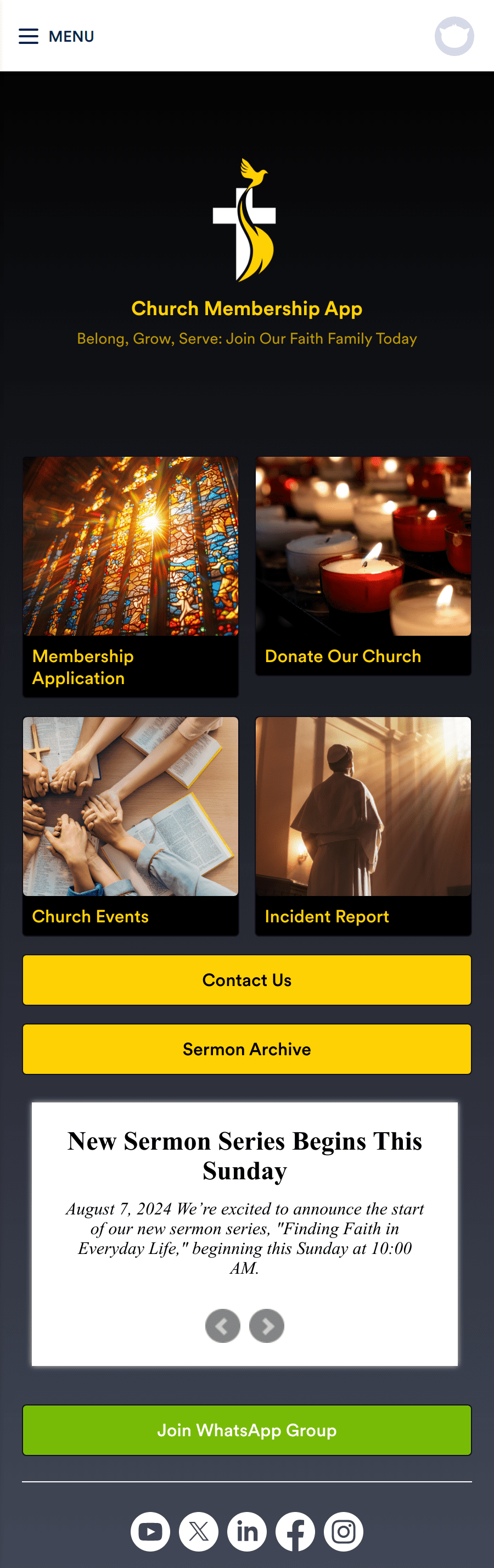 Church Membership App Template | Jotform