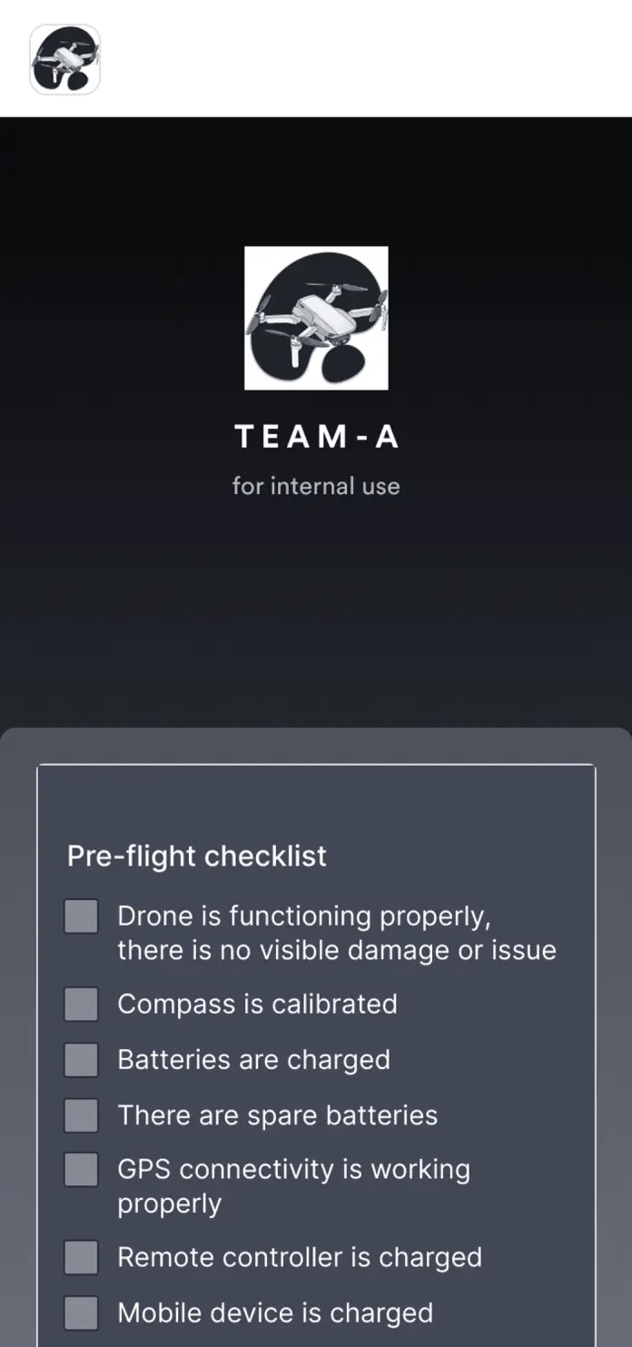 Drone Pre Flight Checklist App