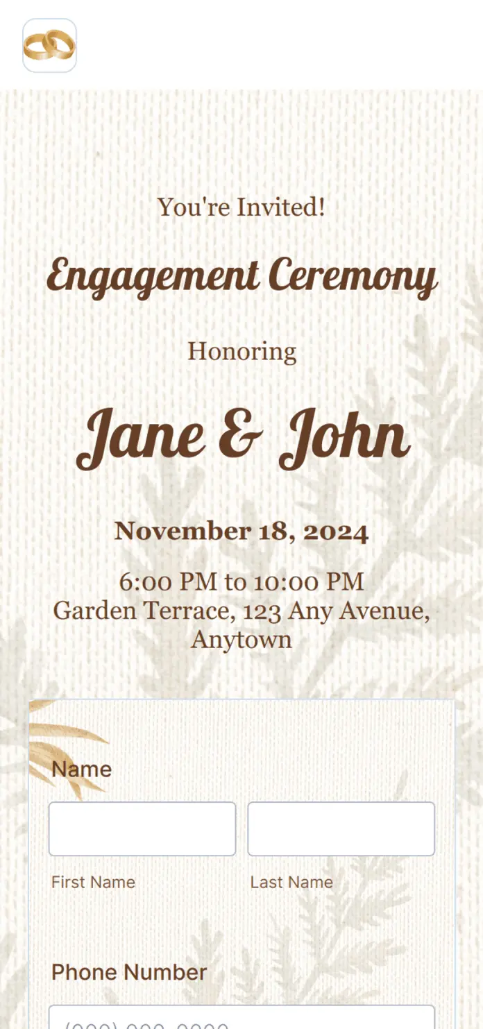 Engagement RSVP App