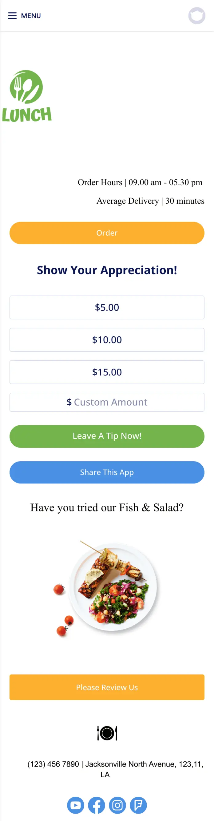 Food Delivery Tip App