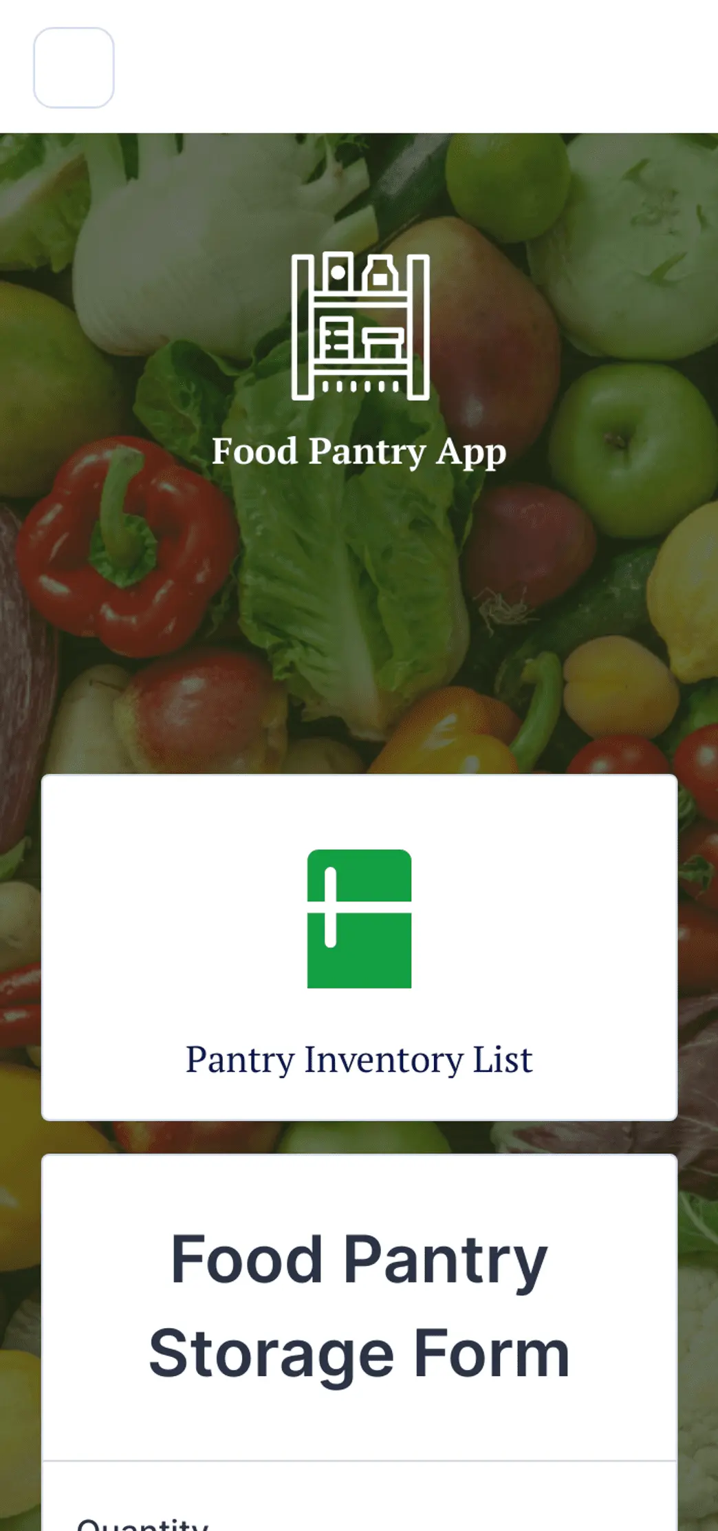 Food Pantry App