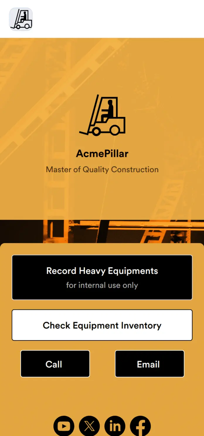 Heavy Equipment Inventory App