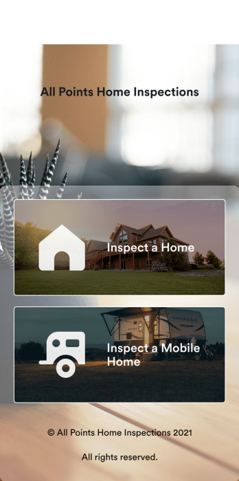 Home Inspection Checklist App Template