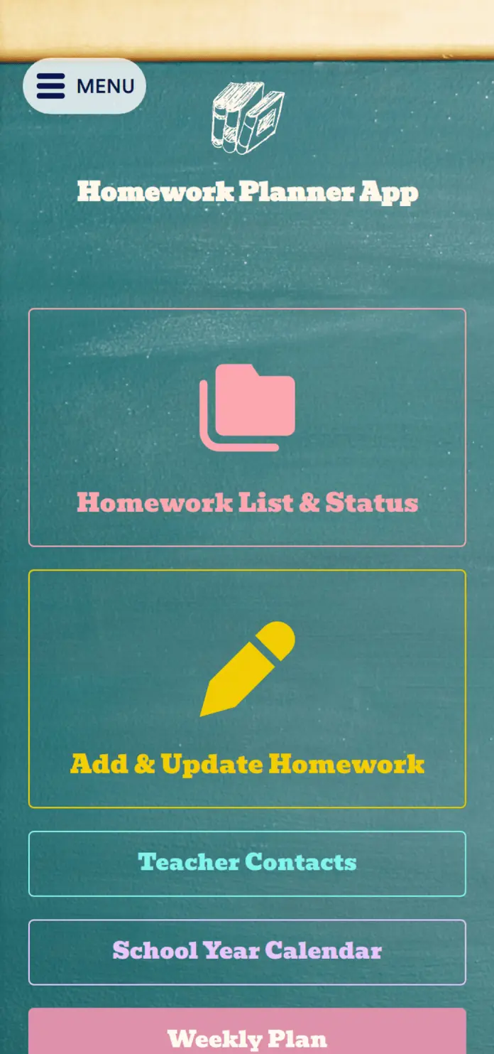 Homework Planner App