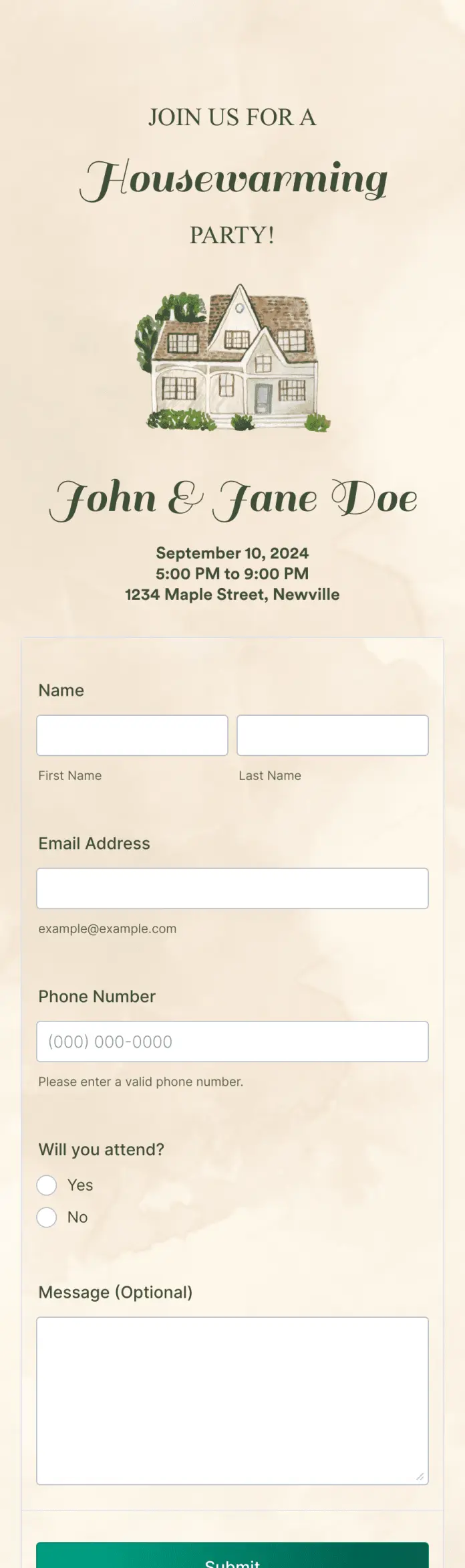 Housewarming RSVP App