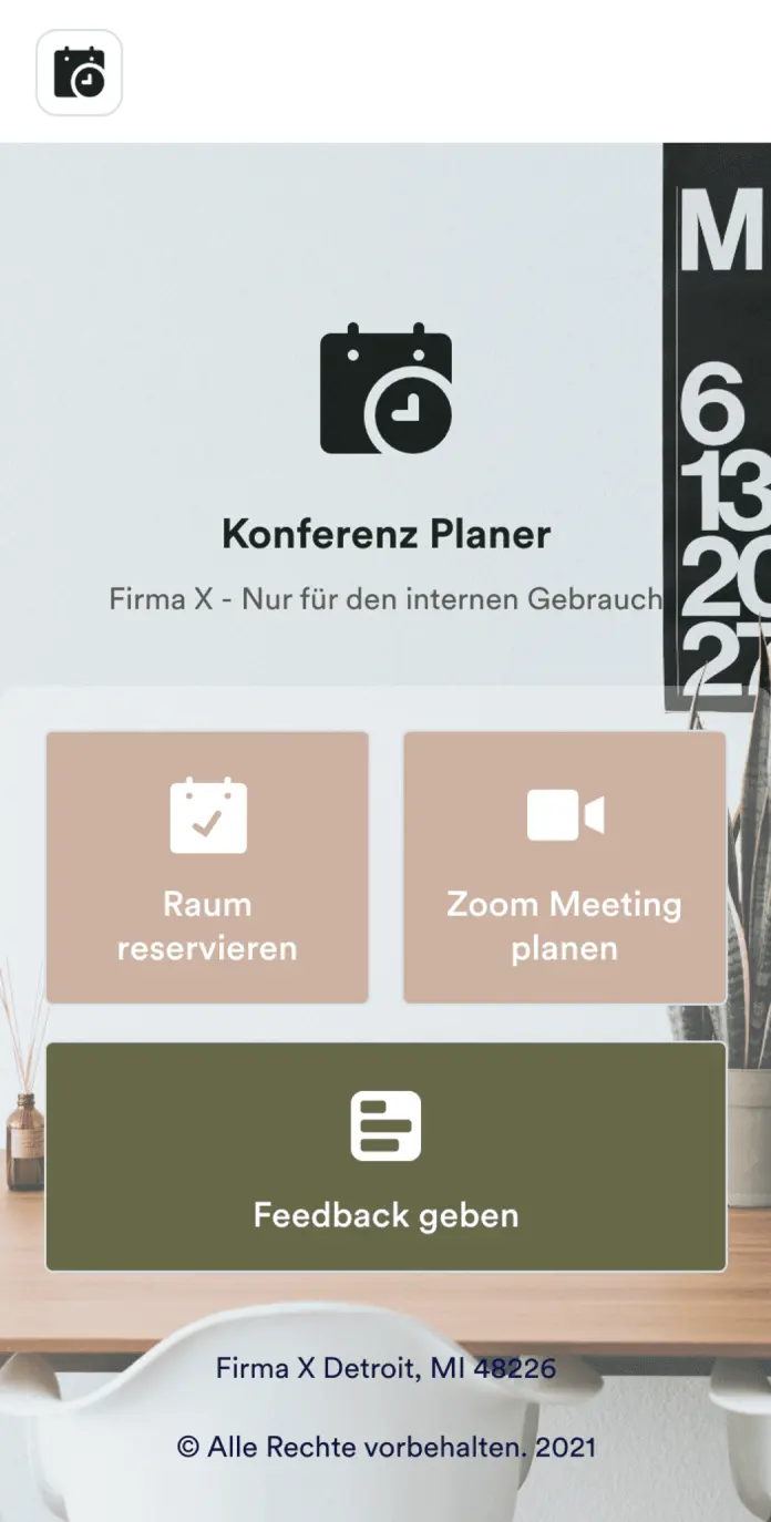 Konferenzraum Buchung App