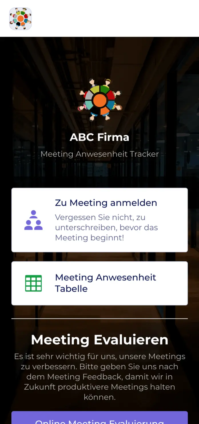 Meeting Anmeldung App