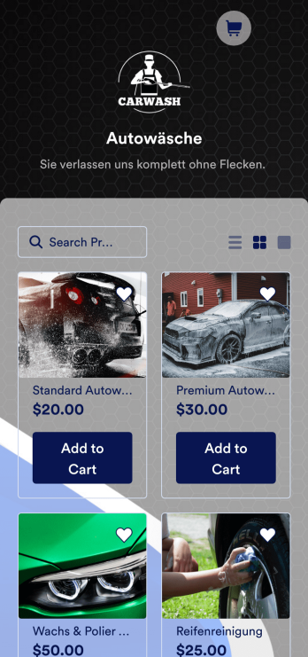 Mobile Autowäsche App Template