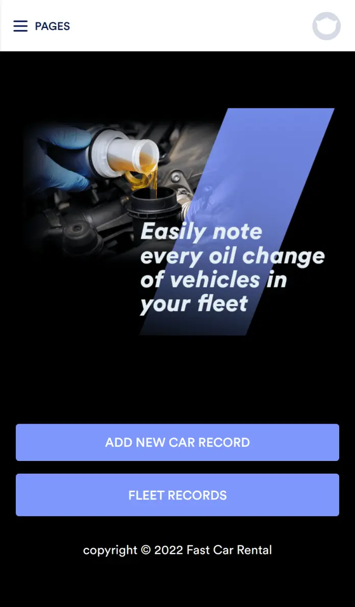 Oil Change Tracker App