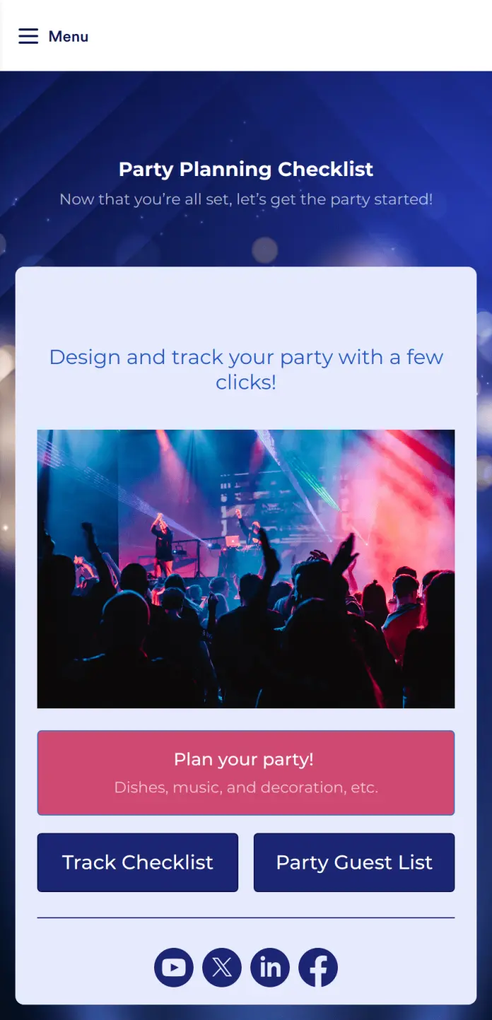 Party Planning Checklist App