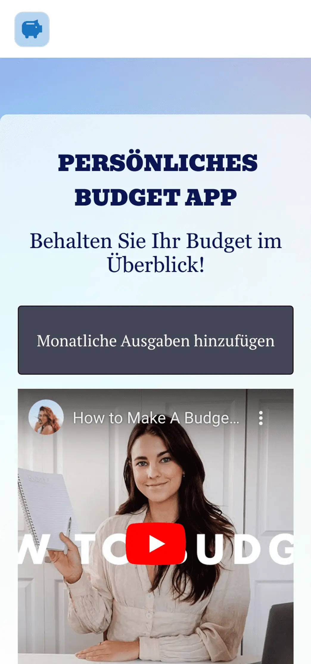 Persönliches Budget App