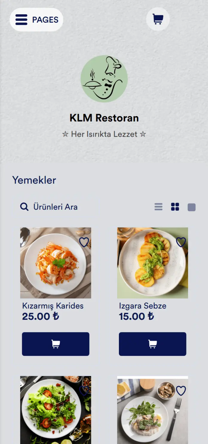 Restoran Menü Uygulaması