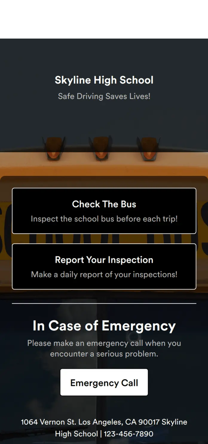 School Bus Inspection Checklist App