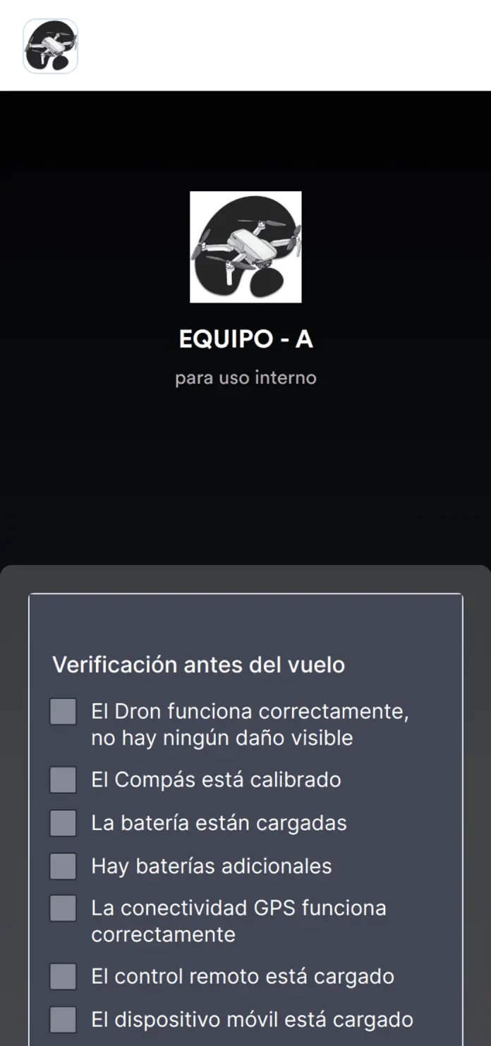 Verificación Pre Vuelo de Drones App