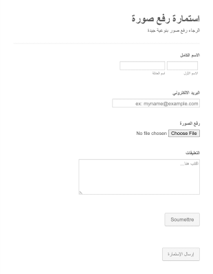 استمارة رفع ملف Form Template