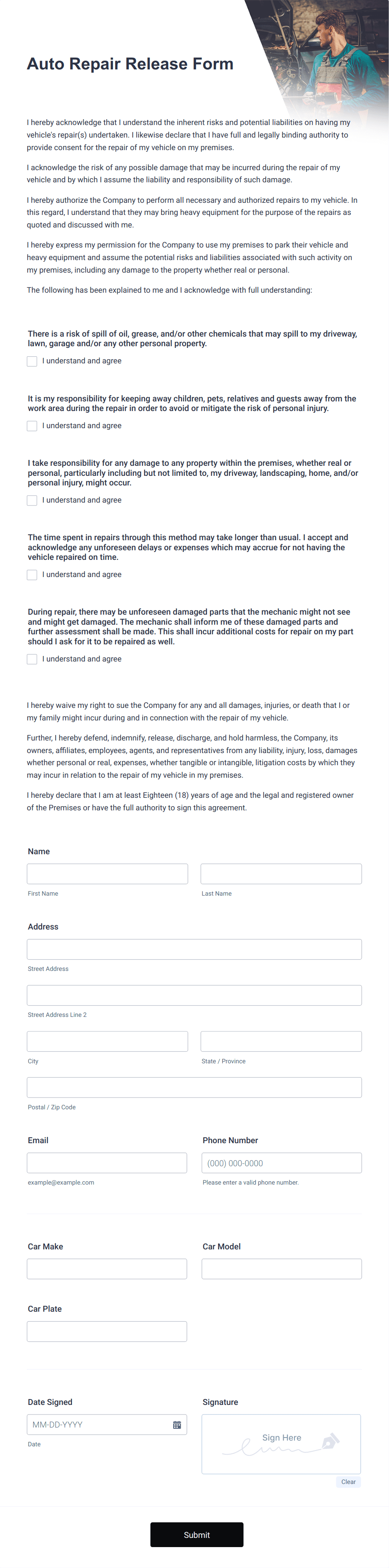 auto-repair-release-form-template-jotform