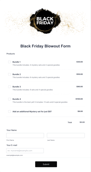 Black Friday Blowout Form Template