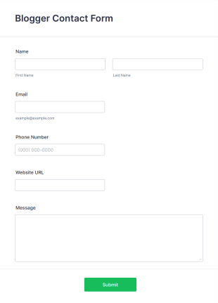 Blogger Contact Form Template