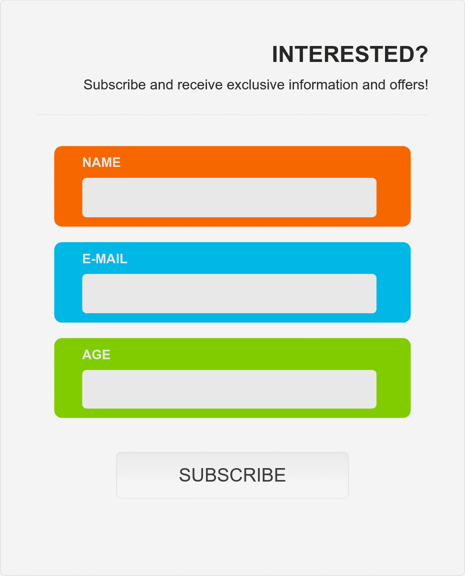 Colorful Subscribe Form Template Jotform