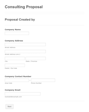 Consulting Proposal Form Template
