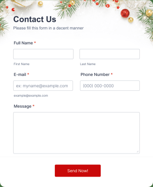 Christmas Theme Contact Form Template