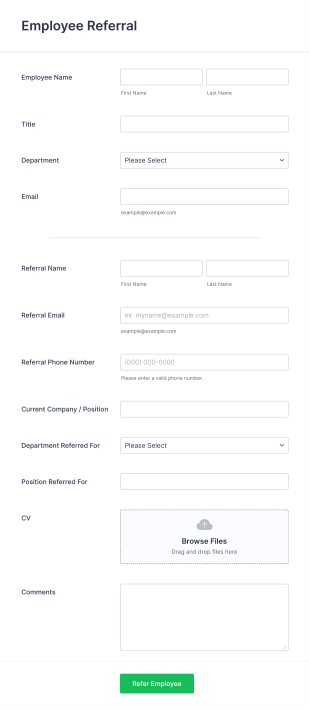 Employee Referral Form Template