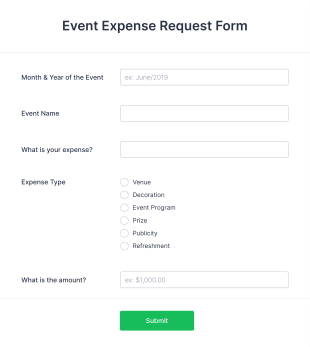 Event Expense Request Form Template