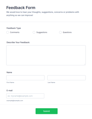 Feedback Form Template