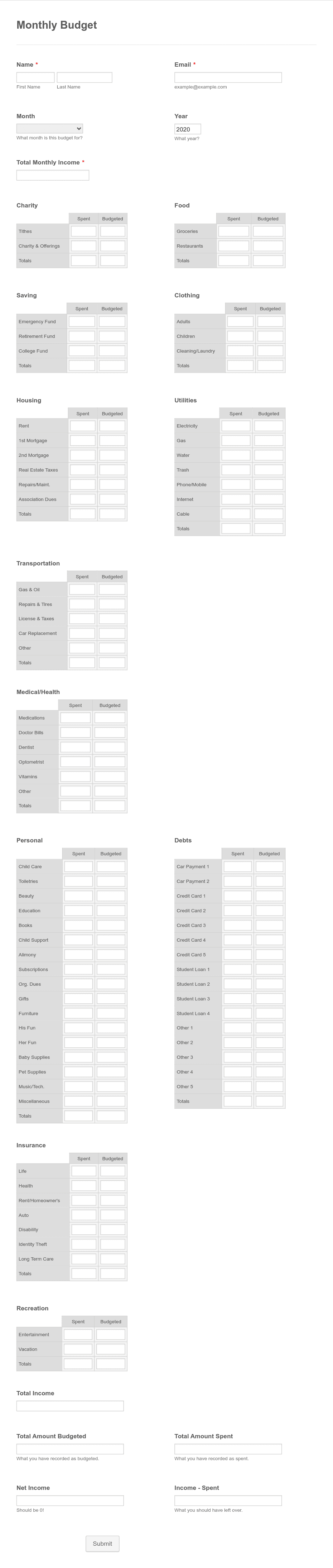 Financial Coaching Intake Form Template | Jotform