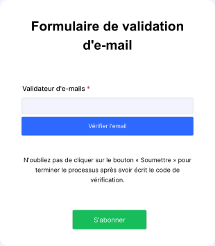 Formulaire De Validation D'e Mail Form Template