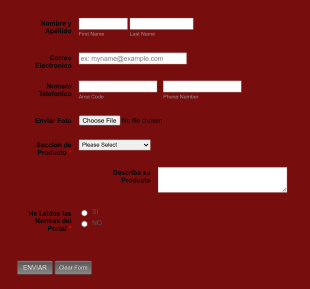 Formulario De Pedido Y Envío De Fotografías Form Template