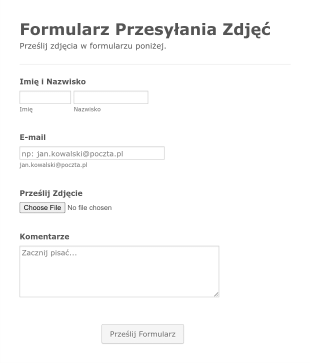 Formularz Załączników Form Template