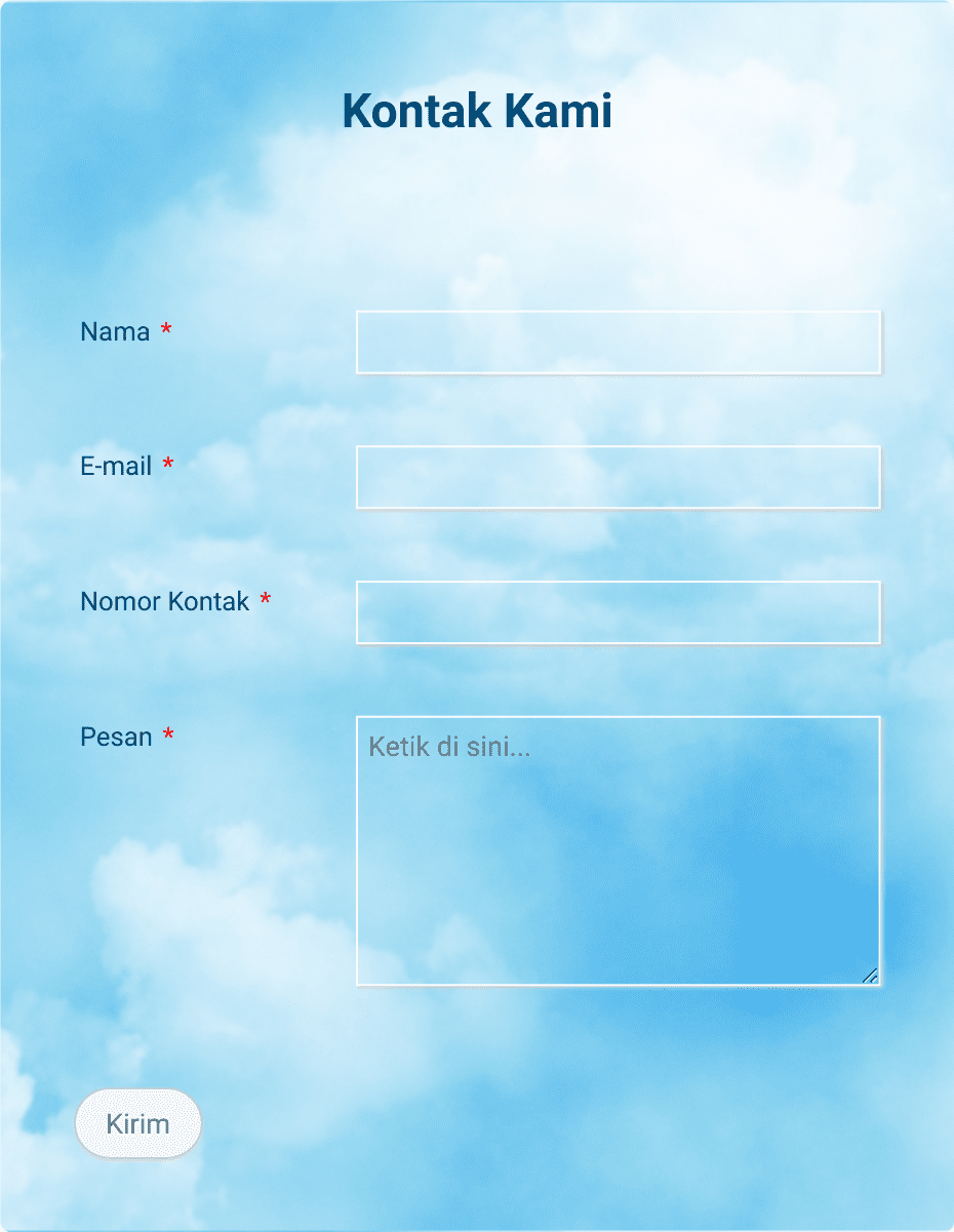 Formulir Kontak Langit Biru Template Formulir | Jotform