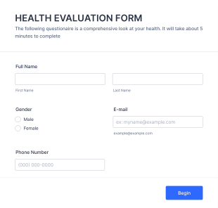 Health Evaluation Form Template