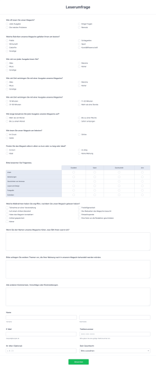 Leserumfrage Form Template