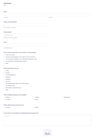 LOH EVENTS 2022 Form Template