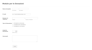 Modulo Donazione Online Form Template