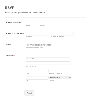 Modulo RSVP Per Eventi Form Template