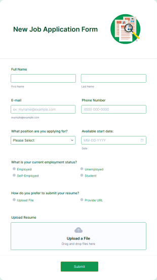 New Job Application Form Template Jotform